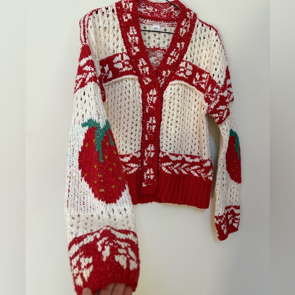 NWOT Urban Outfitters Kimchi Blue Libby Oversized Fairisle Knit Cardigan Size XS - Picture 7 of 16